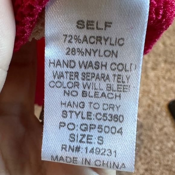 Kori Cream and Pink Knit Striped Small Oversized Sweater - Picture 4 of 5